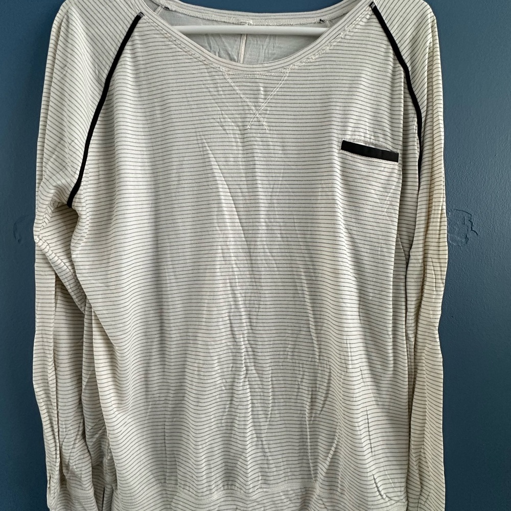 Lululemon Striped Cream Shirt